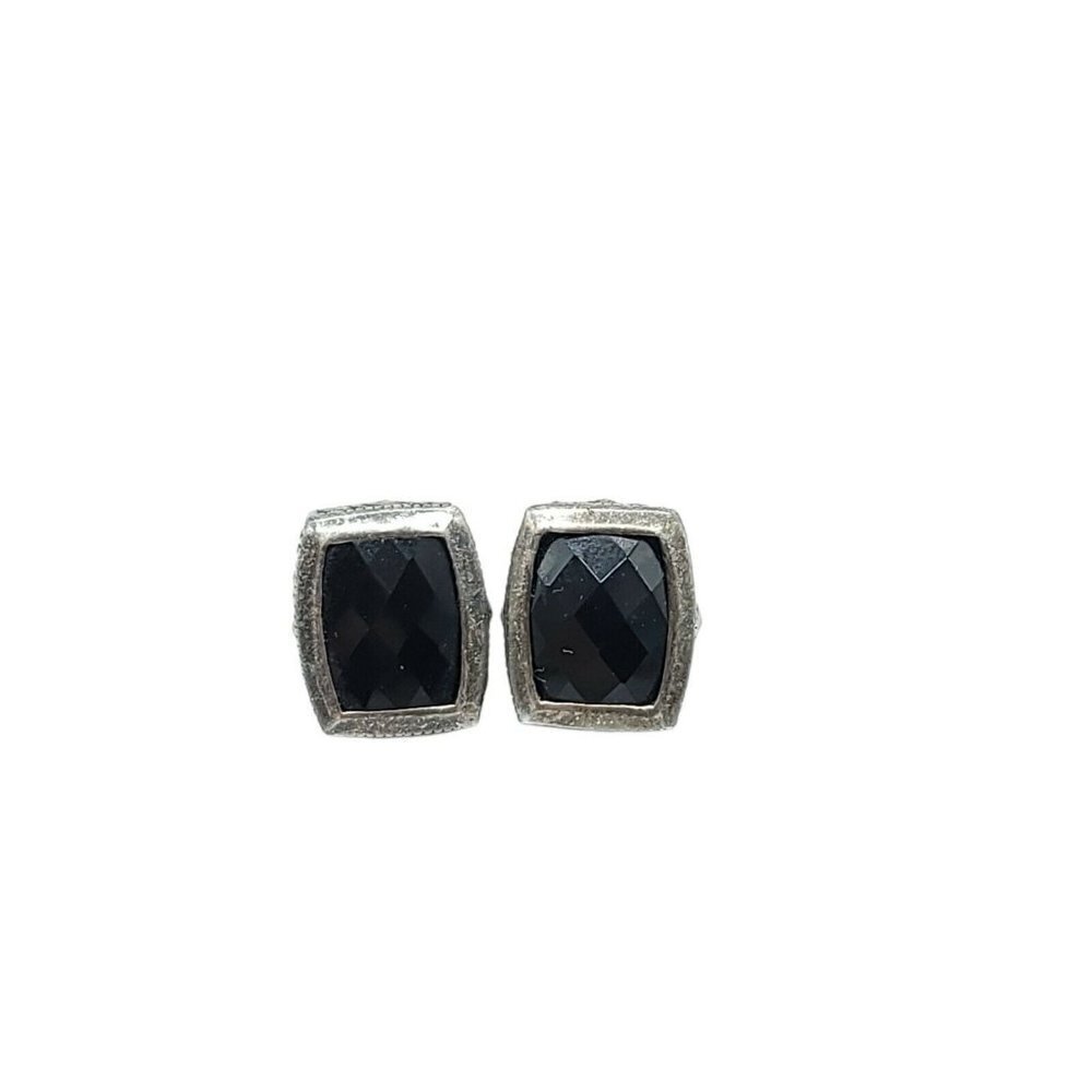 Black Faceted Rhinestone Sterling Silver .925 Marc